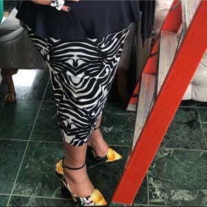 Zebra Print Pencil Skirt
